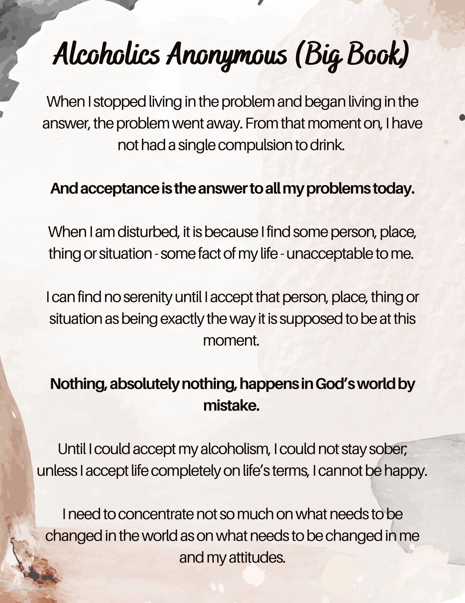 Acceptance Is The Answer To All My Problems